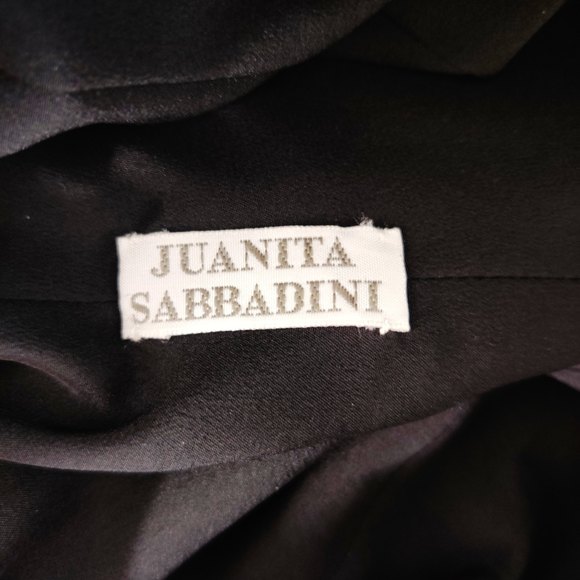 Jaunita Sabbadini Womens Vintage Velvet Beaded Cocktail Dress Black 8 - Picture 3 of 3
